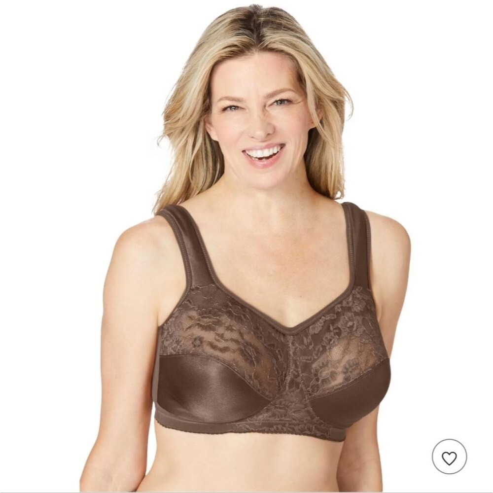 46DD Comfort Choice Bra Wireless Chocolate Easy Front Closer Enhancer Wireless